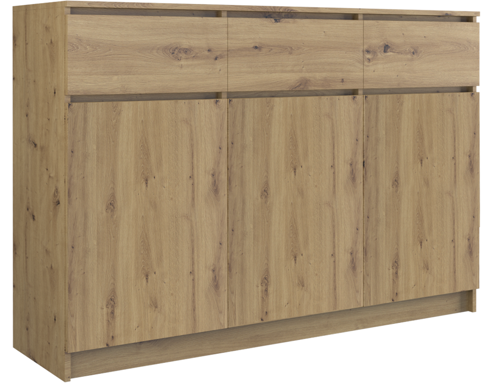 KOMMODE 3 TÜREN 3 SCHUBLADEN