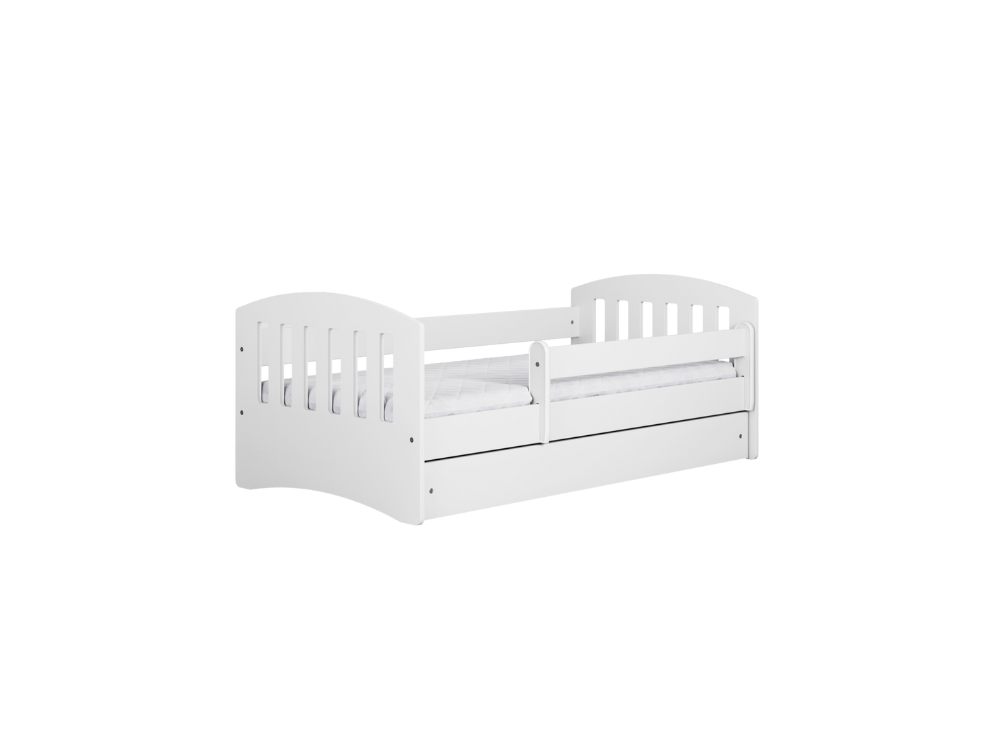 Bett CLASSIC 1 weiß mit Schubladenmatratze 140/80