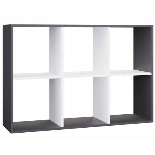 REGALE MALAX 2X3 | 6 FÄCHER ANTHRAZIT/WEISS | 110X75X30 CM | KINDERZIMMER
