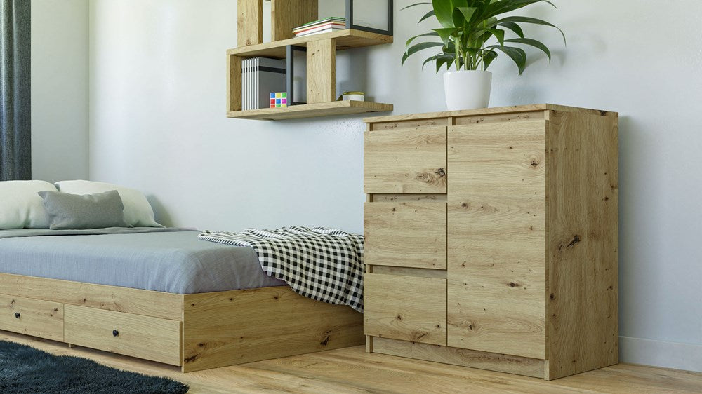 KOMMODE 1 TÜREN 3 SCHUBLADEN